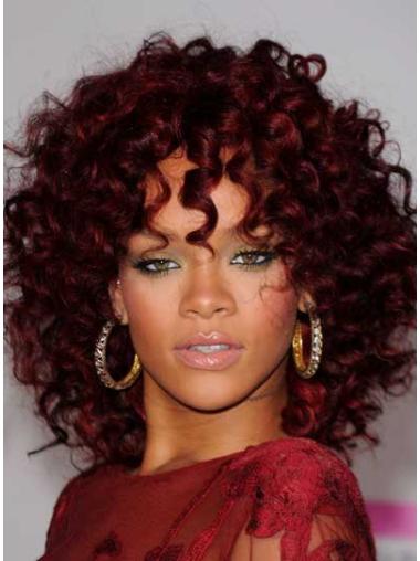 Kinky Capless Syntet Medellånga Röd 14" Rihanna Peruk
