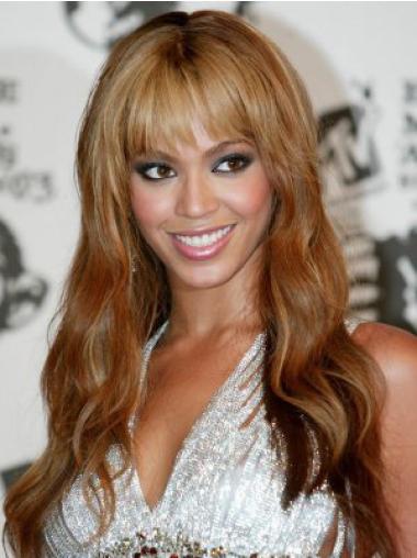 Vågig Brasilianskt Hår 20" Auburn Lång Full Lace Beyonce Peruk