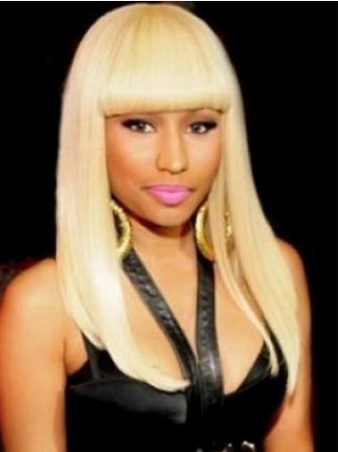 Lång Blond 18" Rakt Med Lugg Nicki Minaj Peruk
