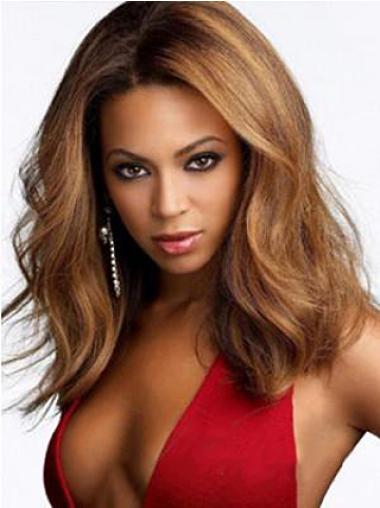 Utan Lugg Medellånga Vågig Lace Front 15" Syntet Beyonce Peruk